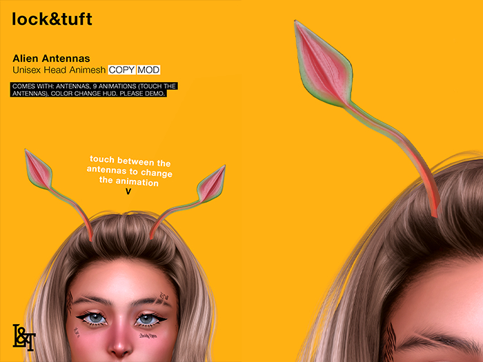 Second Life Marketplace lock&tuft / alien antennas [fatpack]